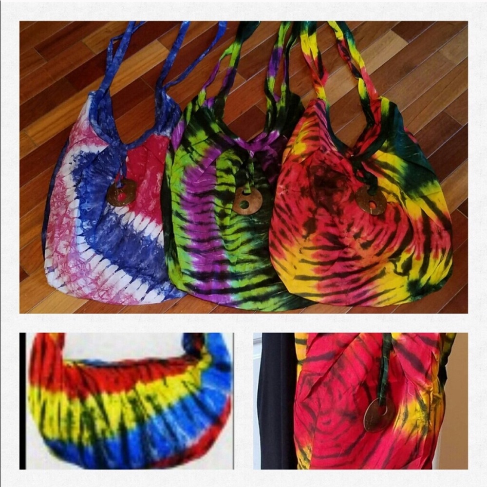 Tie dyed boho cloth bags